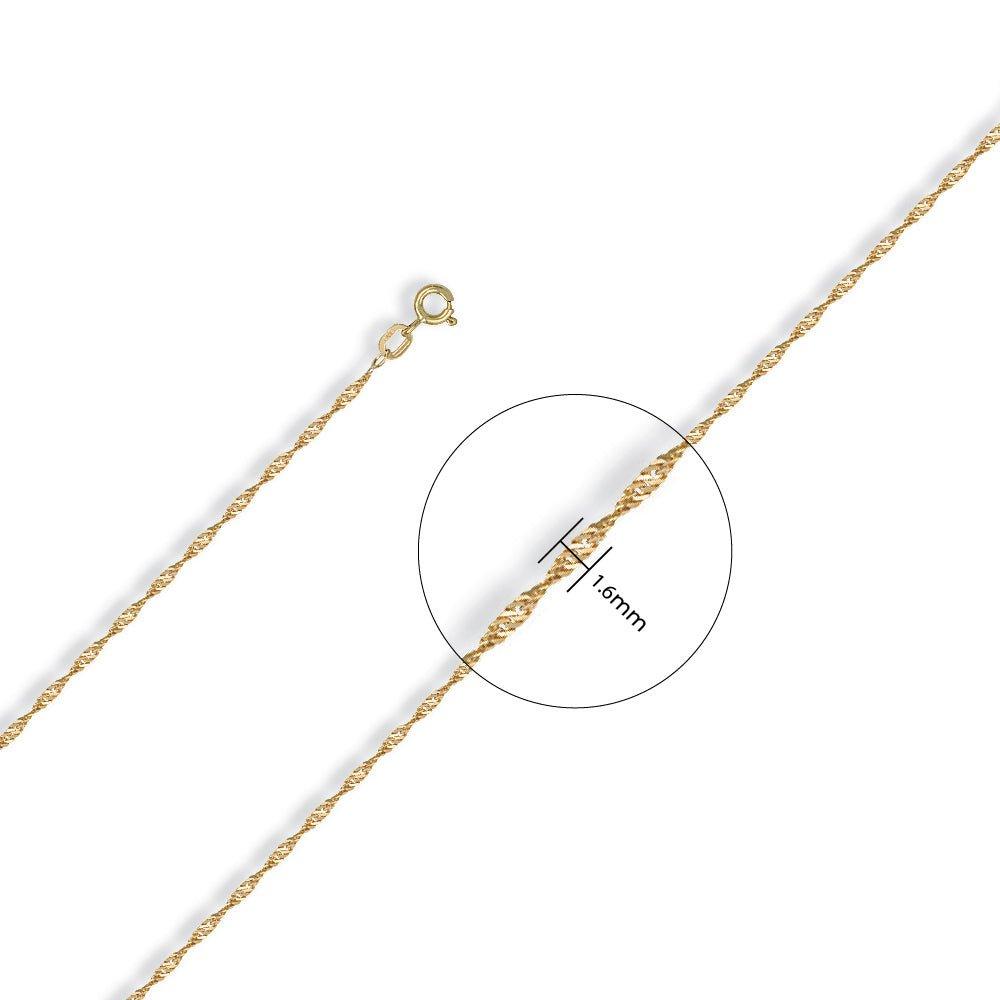 Yellow Gold 1.6mm Singapore Chain