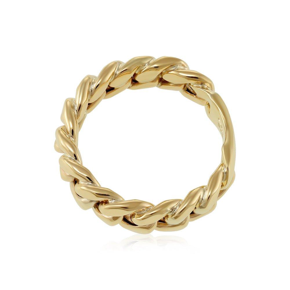 Yellow Gold Curb Link Gents Ring