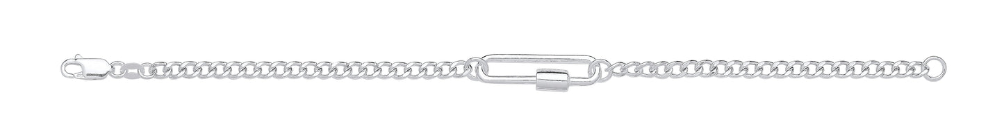 Silver Screw Clasp Paper Clip Necklace/Bracelet