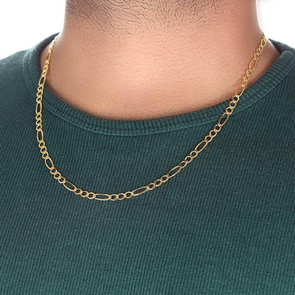 Yellow Gold 4.4mm Economy Figaro Chain