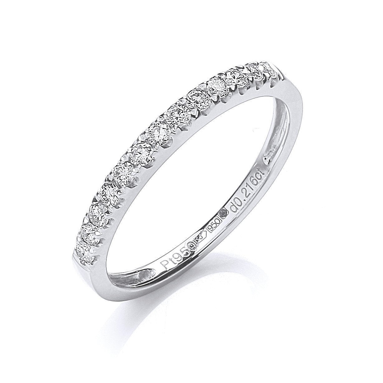 Platinum 0.20ct G/H-SI Half Eternity Diamond Ring