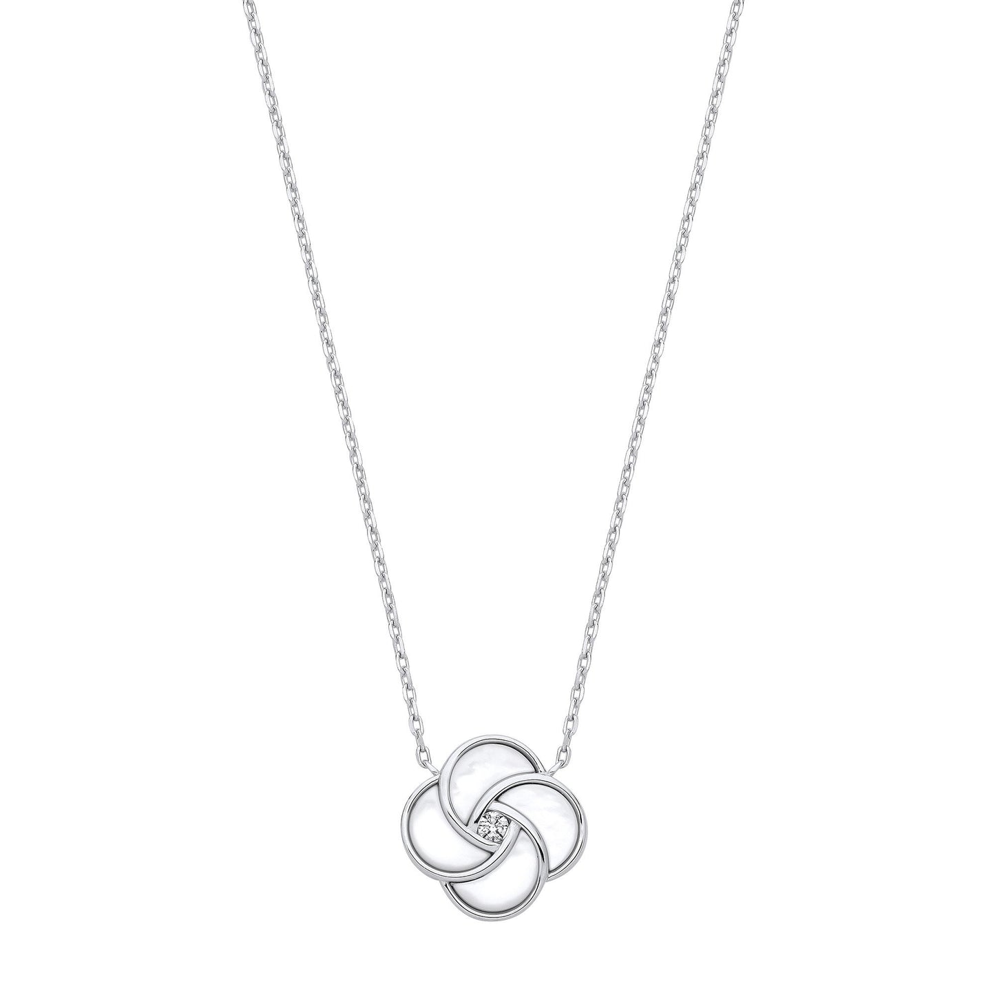 Silver White Shell Swirl Necklace