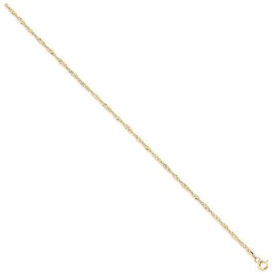 Yellow Gold 1.9mm Hollow Singapore Chain