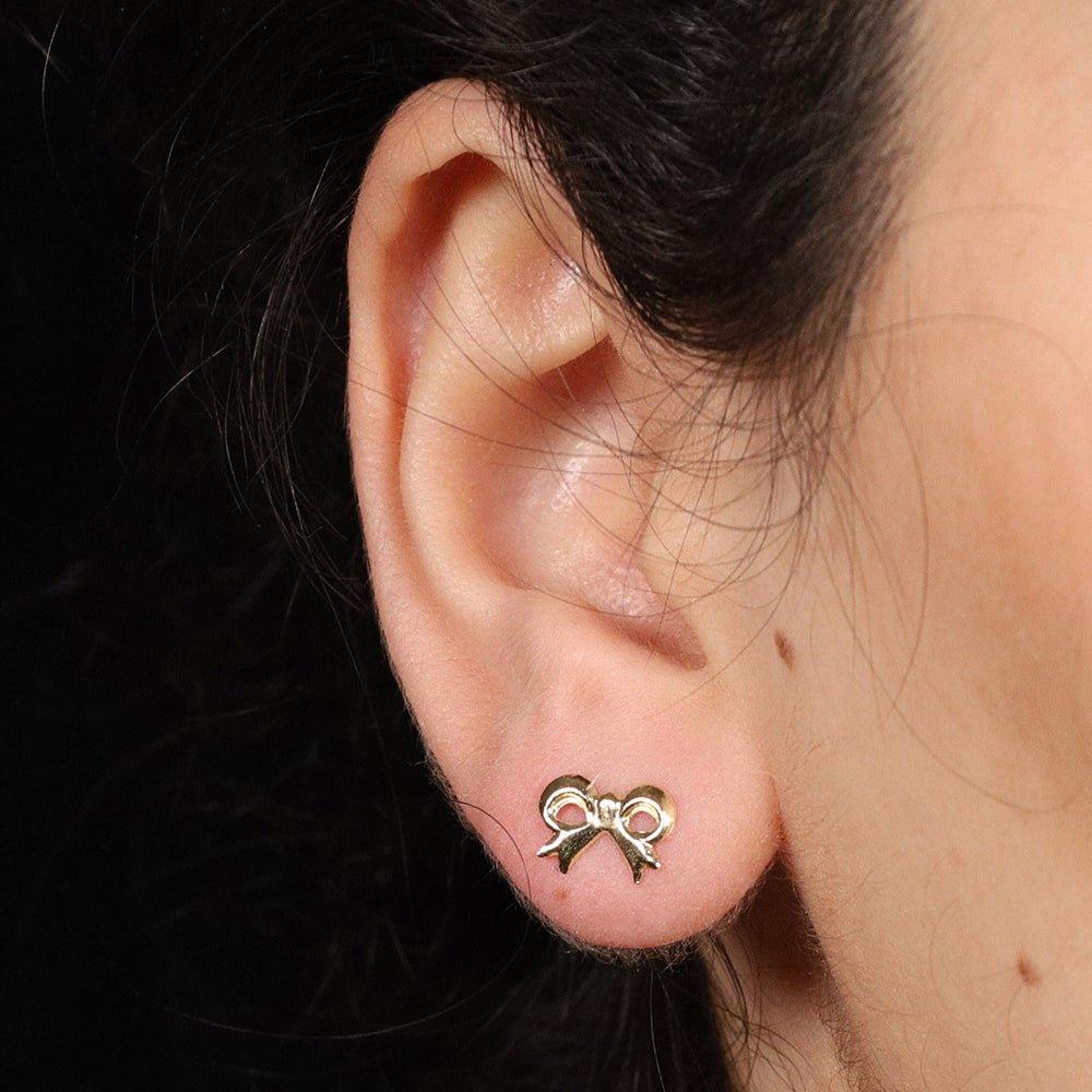 9ct Yellow Gold Bow Studs