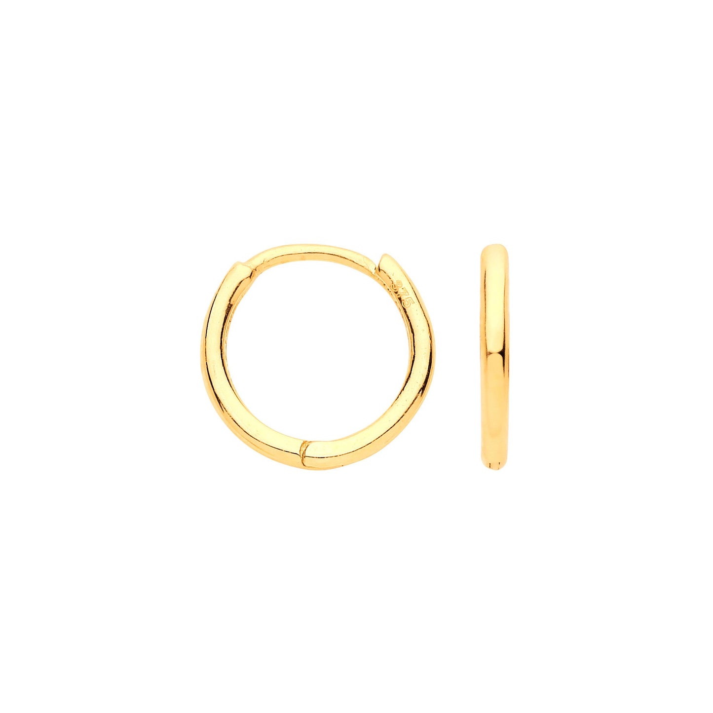 Yellow Gold 10mm Plain Hinged Sleepers