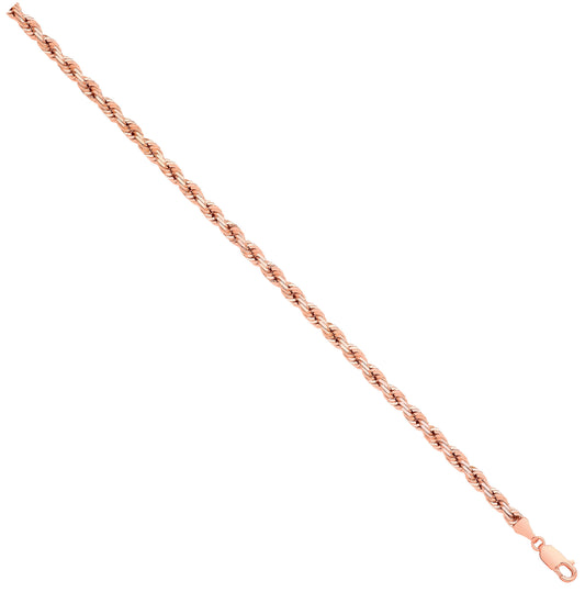 Rose Gold Solid Diamond Cut 4.2mm Rope Chain