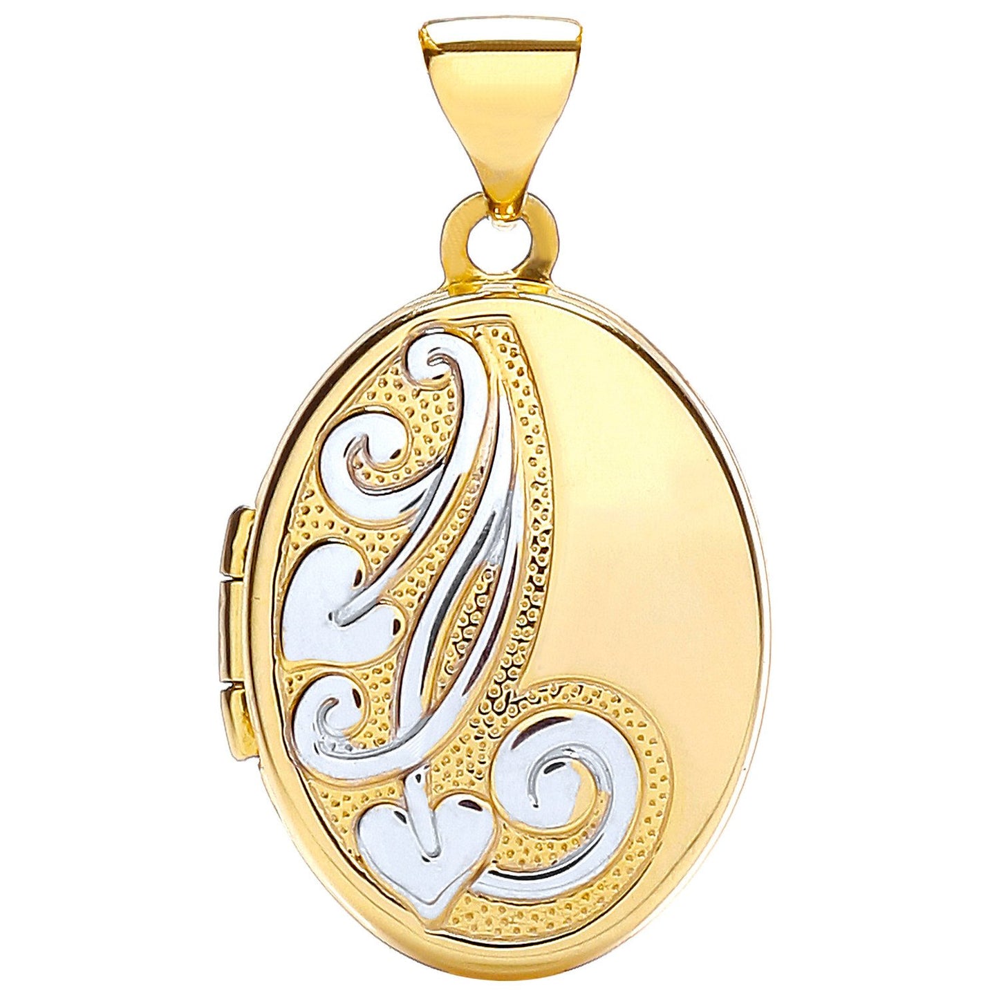 Yellow White Oval Shaped Locket (HNN-BEF533)
