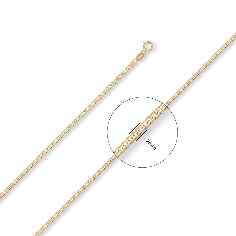 Yellow Gold 2.2mm Curb Chain