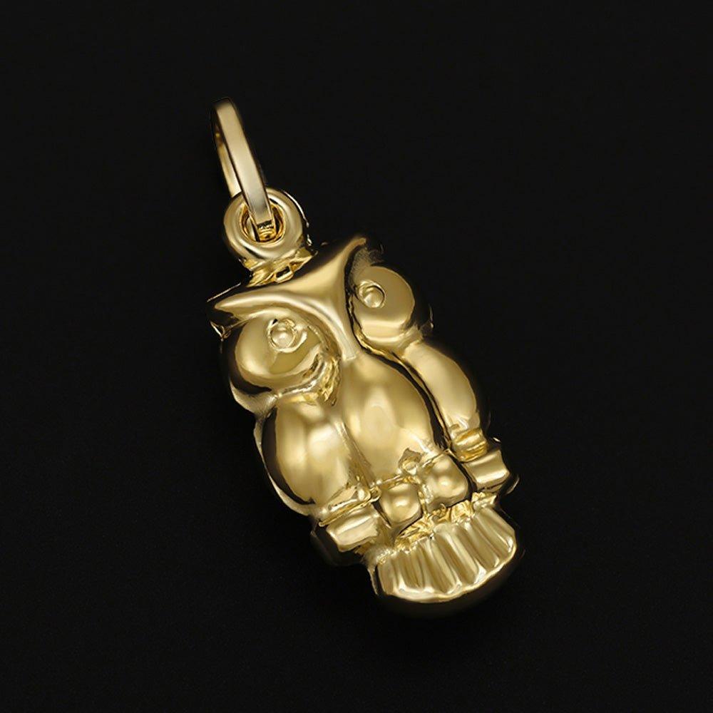 Yellow Gold Owl Pendant