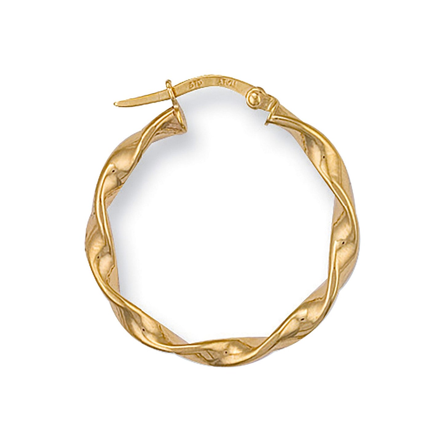 Yellow Gold 26mm Twisted Hoop Earrings - 1.2g