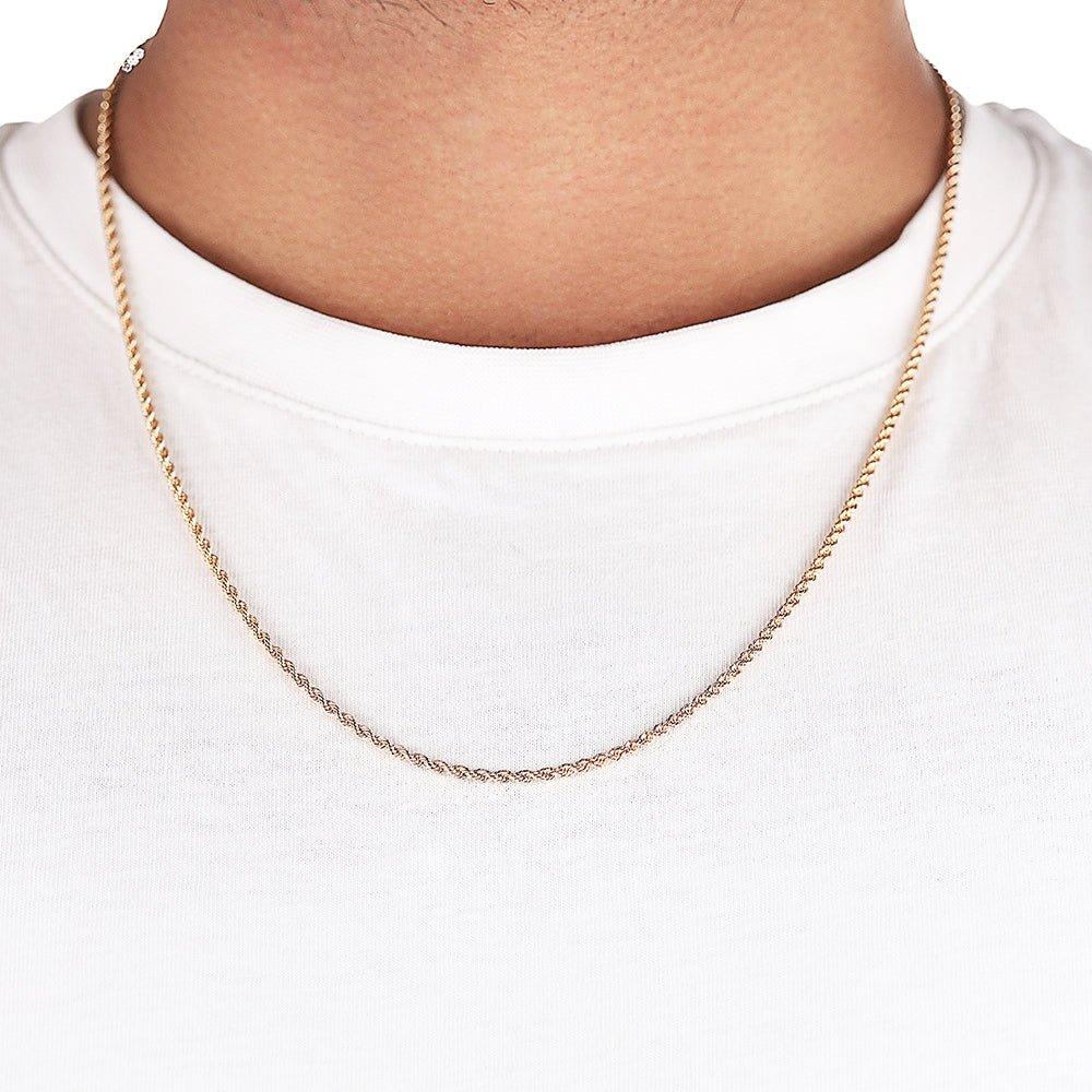 Yellow Gold 2.0mm Hollow Rope Chain