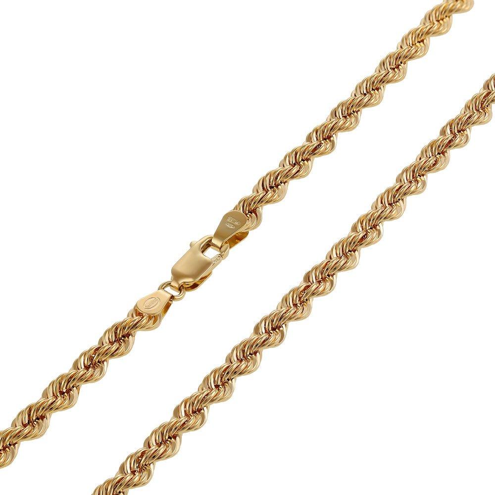 Yellow Gold 4.3mm Hollow Rope Chain
