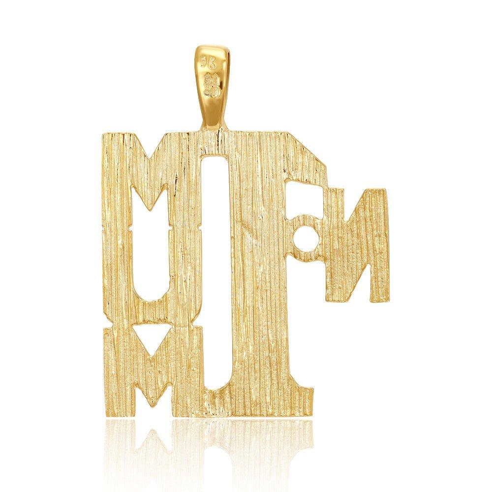 Yellow Gold No:1 Mum Pendant - 19.9mm