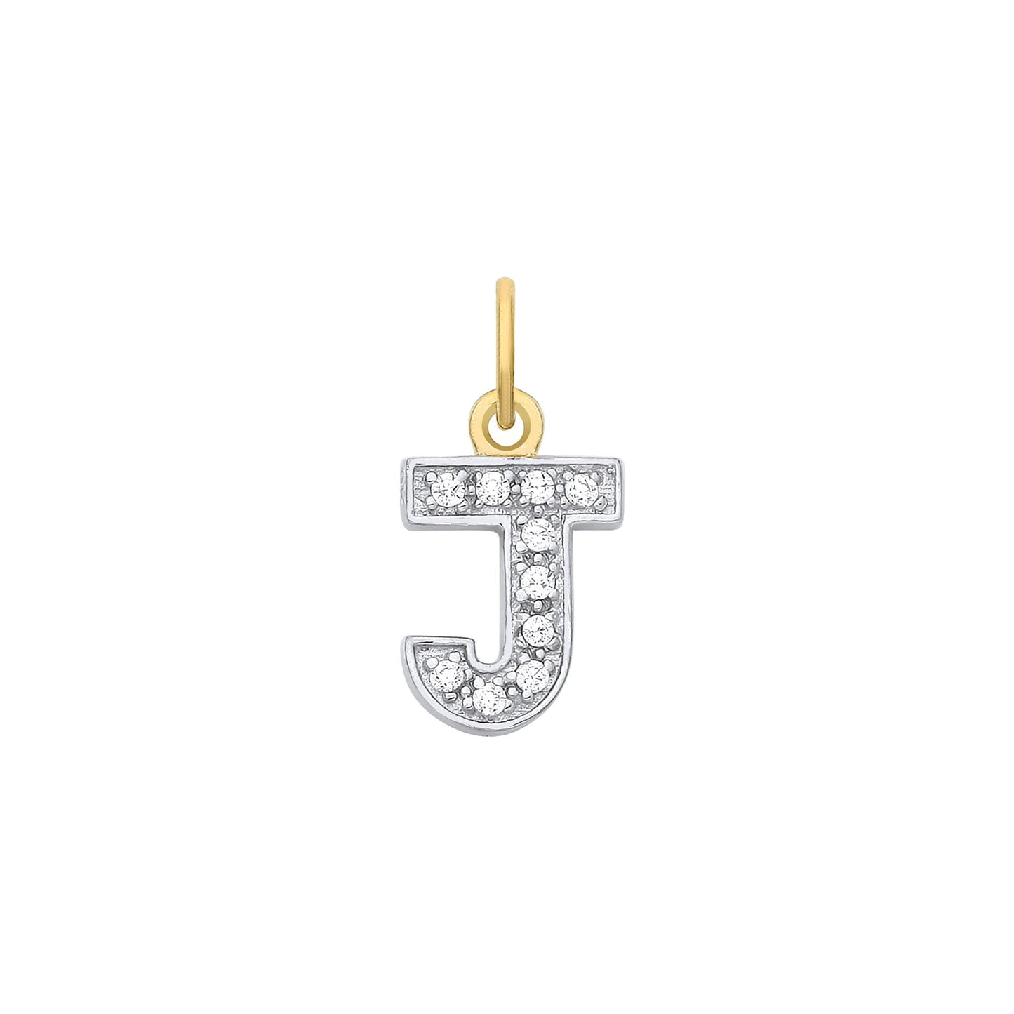 Yellow Gold Small Cubic Zirconia Initial Pendants