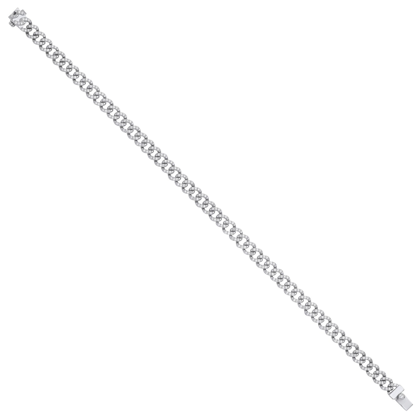 9ct White Gold 1.00ctw Gents Bracelet