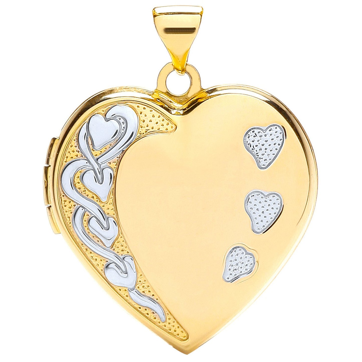 Yellow White Heart Shaped Family Locket (HNN-A62742)