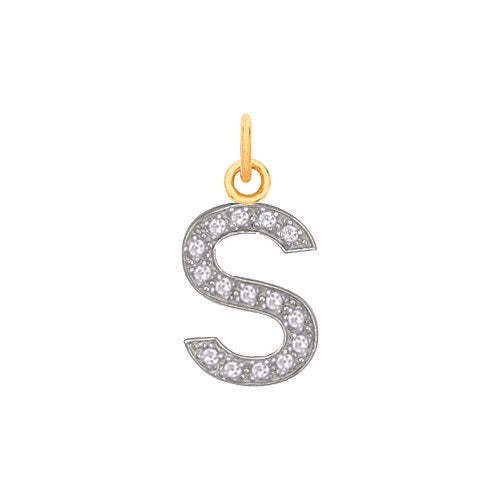 Yellow Gold Medium Cubic Zirconia Initial Pendants