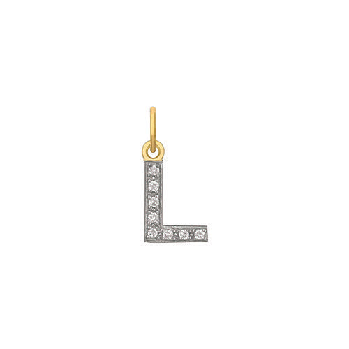 Yellow Gold Small Cubic Zirconia Initial Pendants