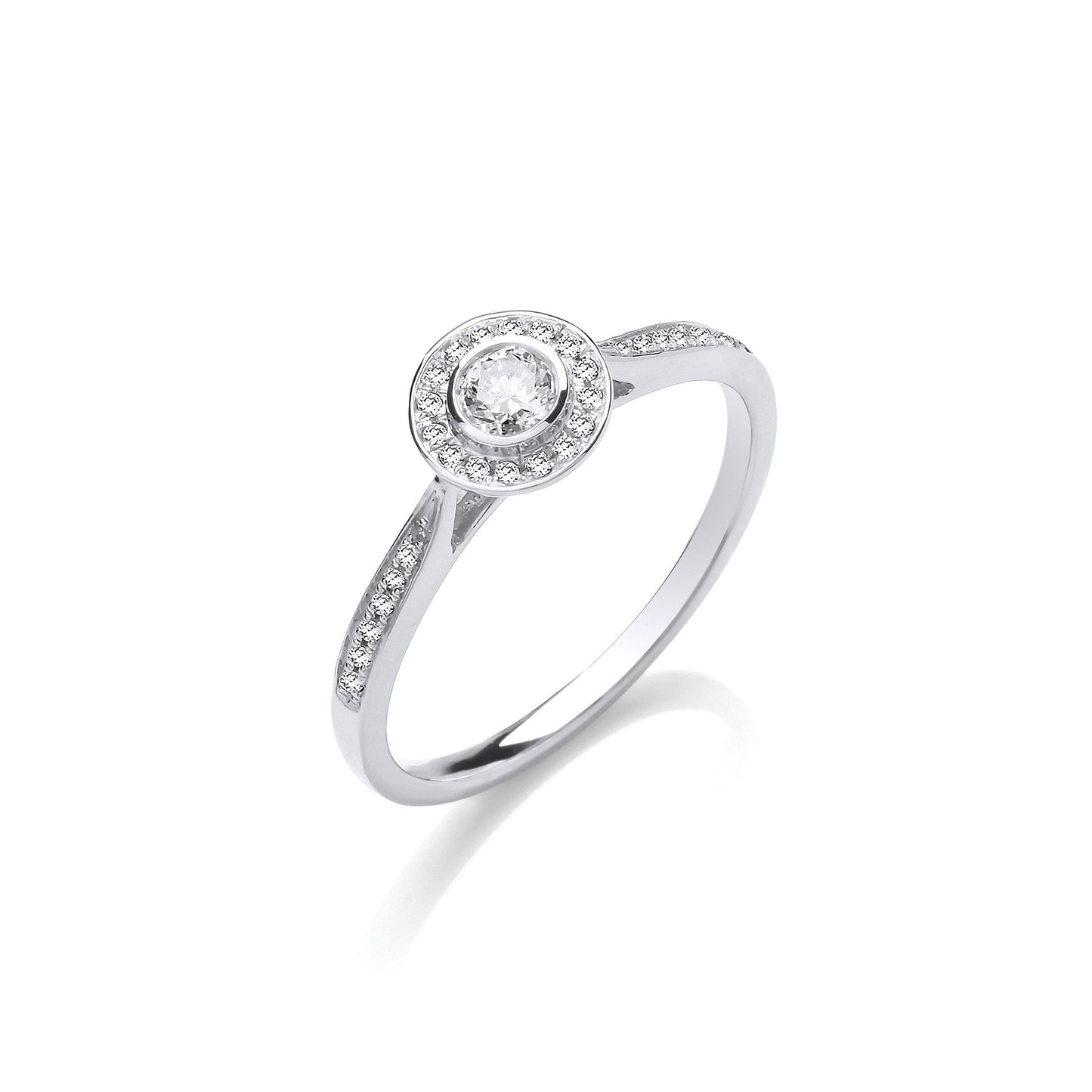 9ct White Gold 0.25ct Diamond Ring (HNN-A62C39)