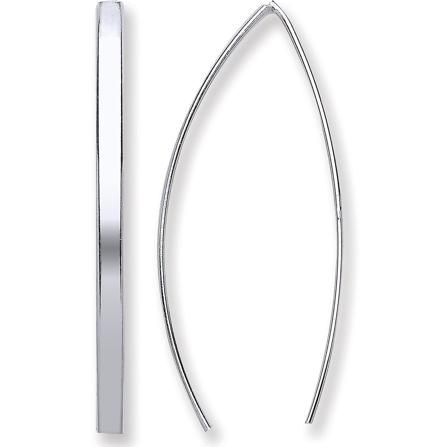 Silver Two Pin D-Shaped Earrings