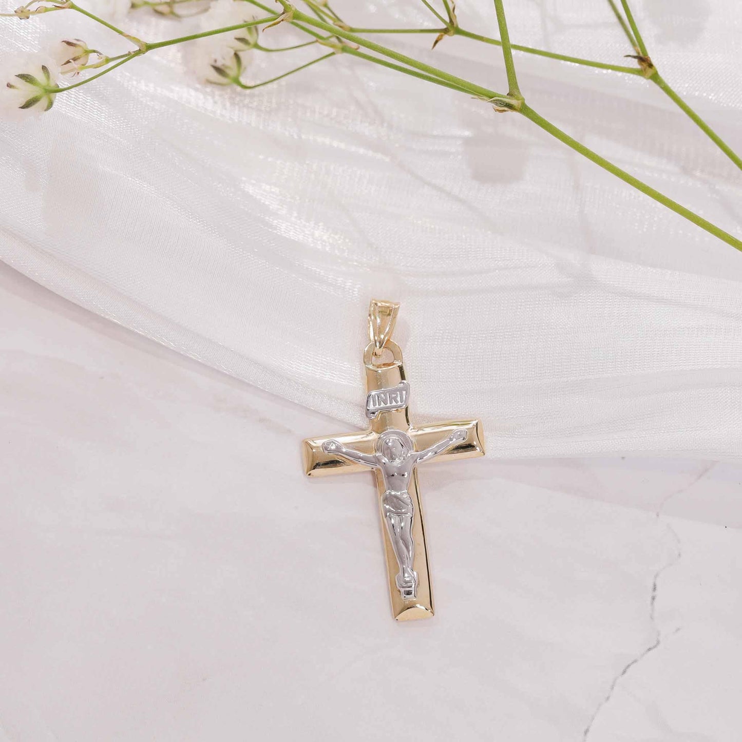 White & Yellow Gold Crucifix