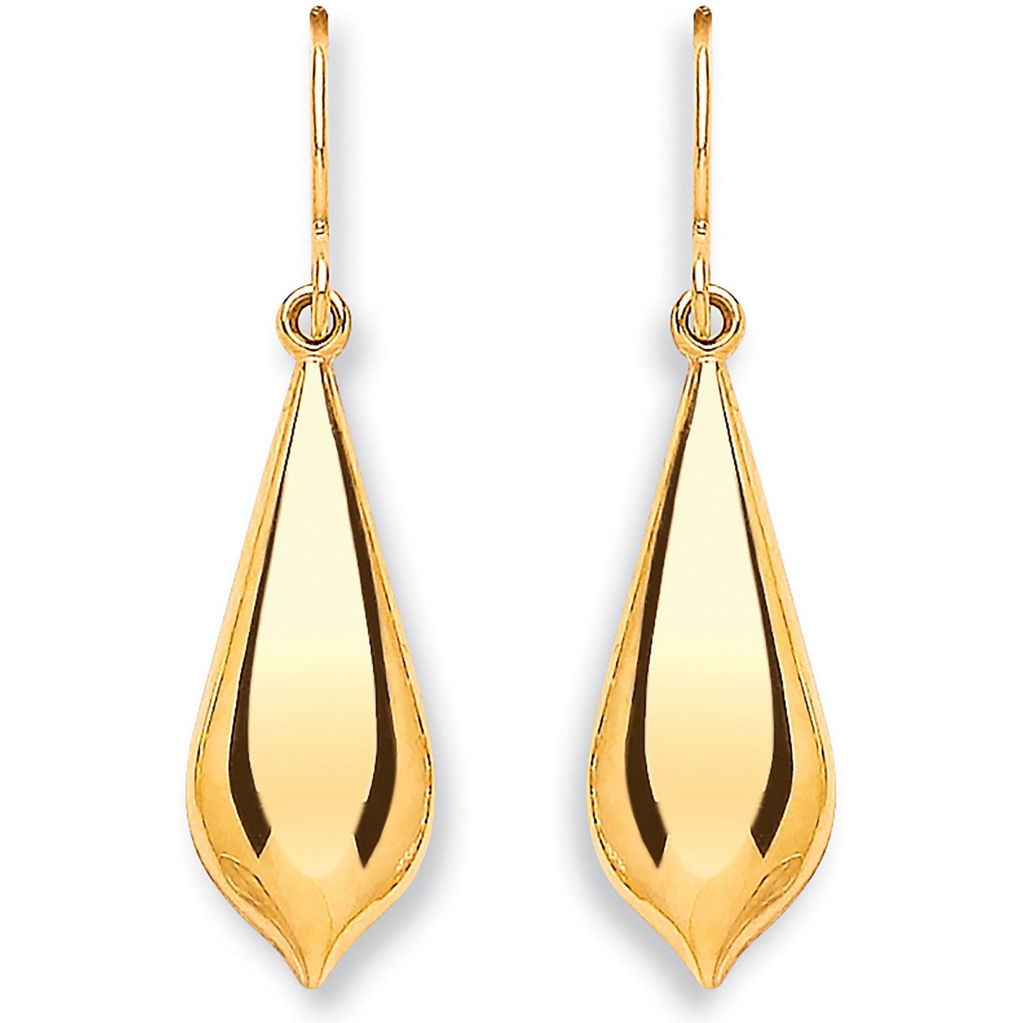 Yellow Gold Pear Shape Drop Earrings