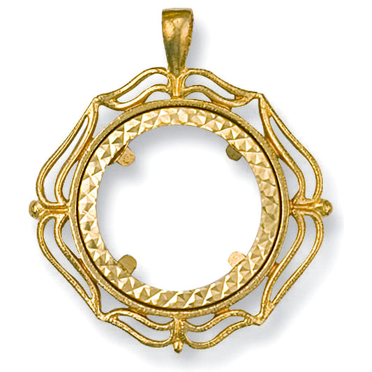 Yellow Gold  Fancy Sovereign Pendant (HNN-EF7137) - 5.3g