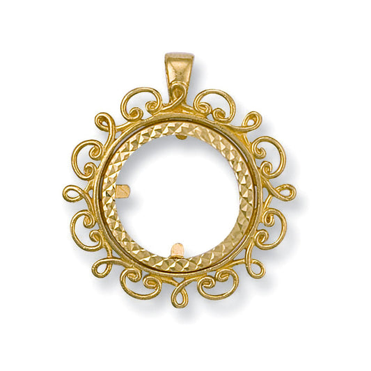 Yellow Gold (Half) Fancy Sovereign Pendant - 28.3mm