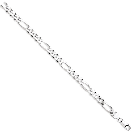 Silver 8.6mm Figaro Chains/Gents Bracelet