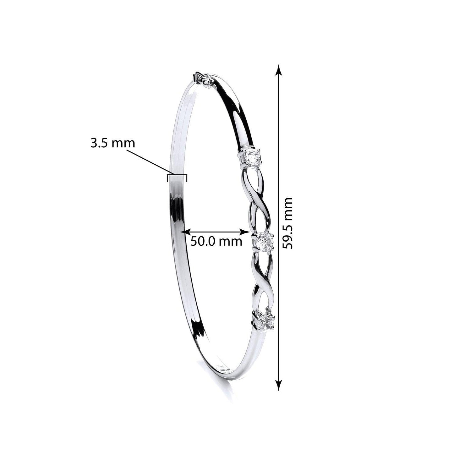 White Gold Cubic Zirconia Bangle