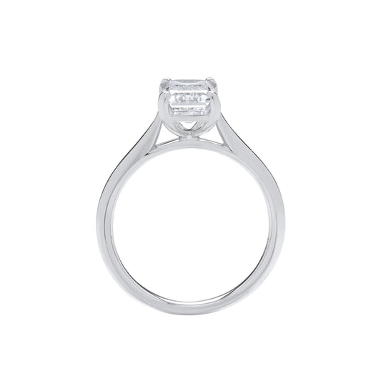 18ct White Gold 2.00ctw Emerald Cut Lab Grown Diamond Ring IGI Certified