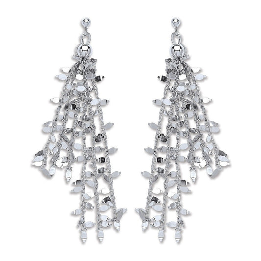 P/P Silver Tassel Drop Earrings