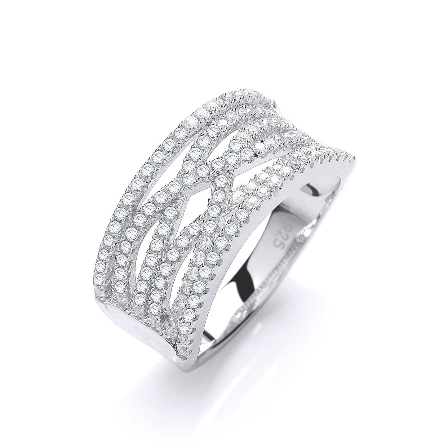 Micro Pave White Cubic Zirconia Ring - 10mm