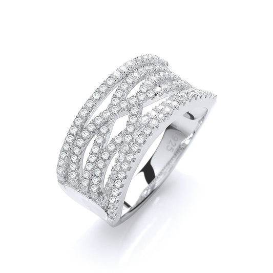 Micro Pave White Cubic Zirconia Ring - 10mm