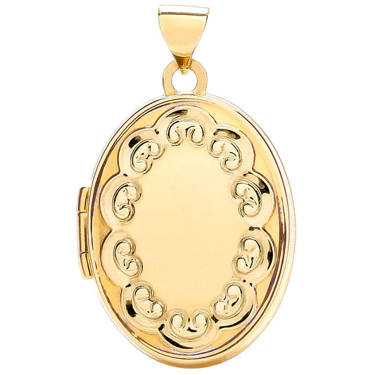 Yellow Gold Oval Shaped Locket (HNN-CD7678)