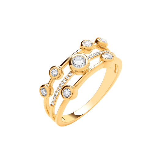 9ct Yellow Gold 0.33ctw Diamond Dress Ring