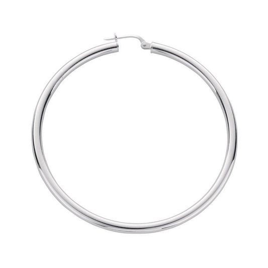 Silver Hoop Earrings - 7.1g