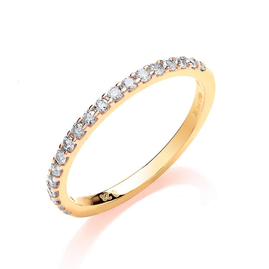 9ct Yellow Gold 0.27ct 50% Set Diamond Half Eternity Ring