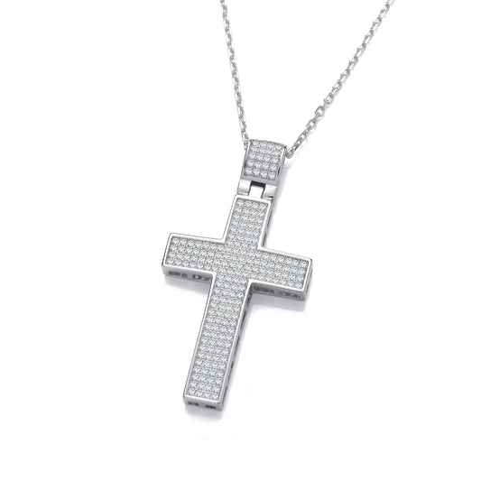 Micro Pave' Big Cross with Chain