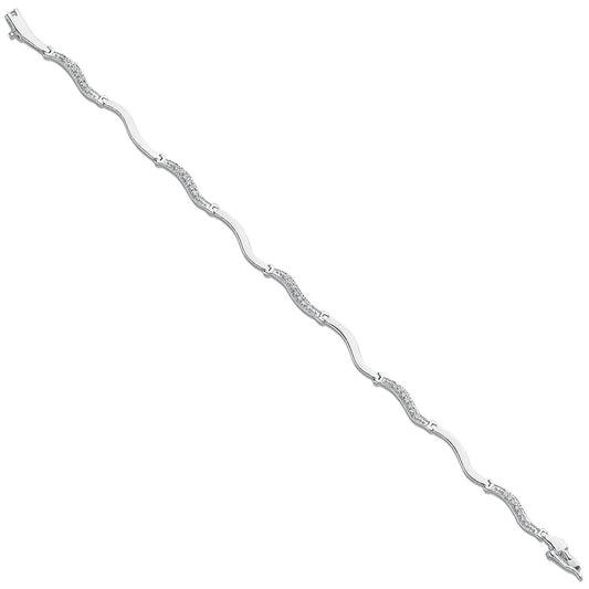 9ct White Gold 0.28ct Diamond Bracelet