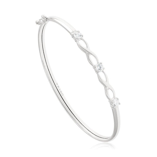 White Gold Cubic Zirconia Bangle