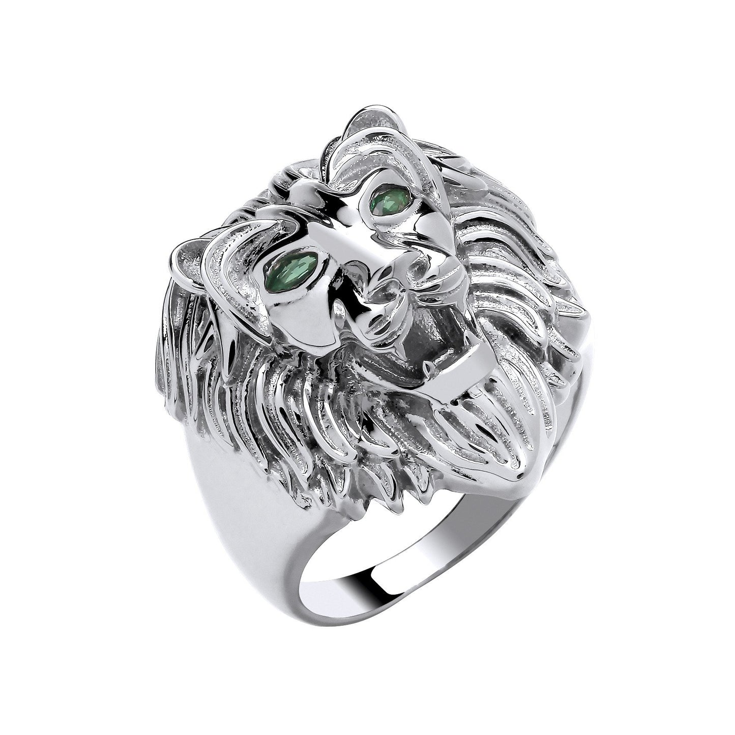 Silver Lion Head Gents Ring