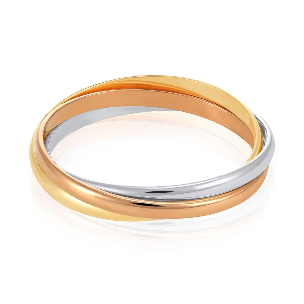 Yellow, White & Rose Gold 2mm Russian Wedding Band
