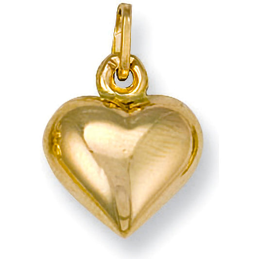 Yellow Gold Heart Pendant - 14.3mm