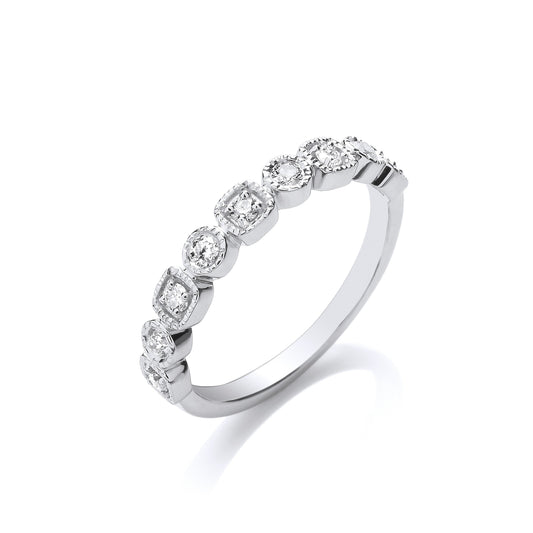 9ct White Gold Half Eternity 0.25ctw Diamond Ring