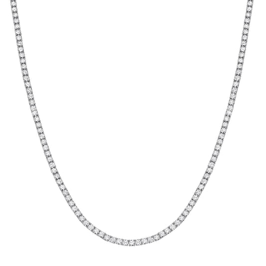 Silver 4.0mm Cubic Zirconias 18" Tennis Collarette