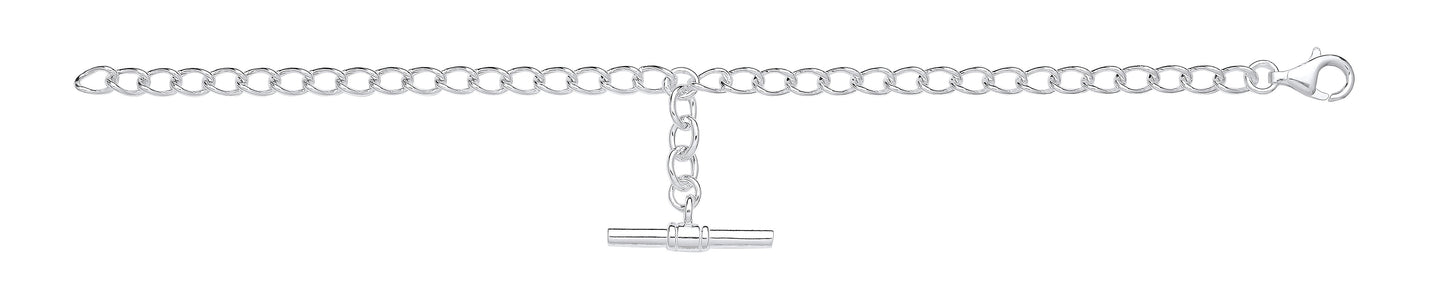 Silver Fancy T-Bar 18" Chain & 7.5" Ladies Bracelet