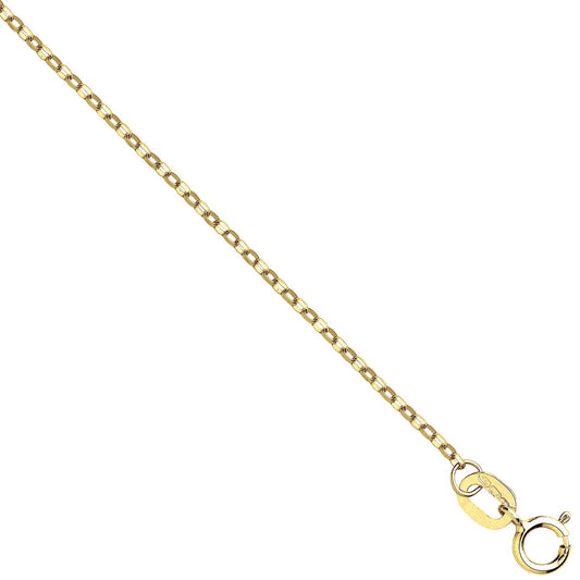 Yellow Gold 0.9mm Diamond Cut Trace Chain