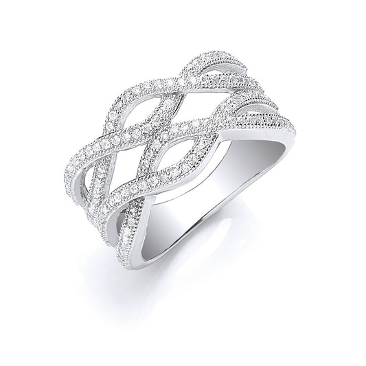 Silver Fancy Cubic Zirconia Ring - 5.0g