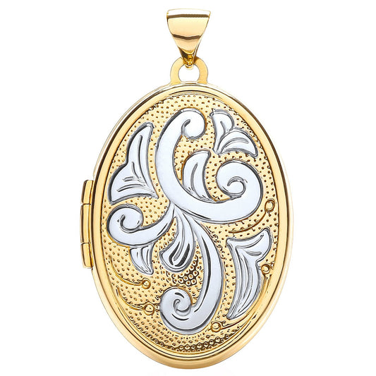 Yellow White Oval Shaped Family Locket (HNN-A136DF)